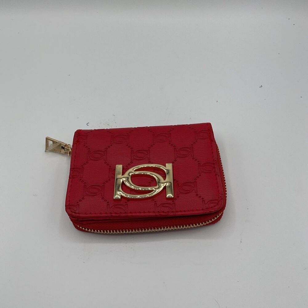 BEBE Nina Red Compact Zip-Around Wallet NWT MSRP $49.00
